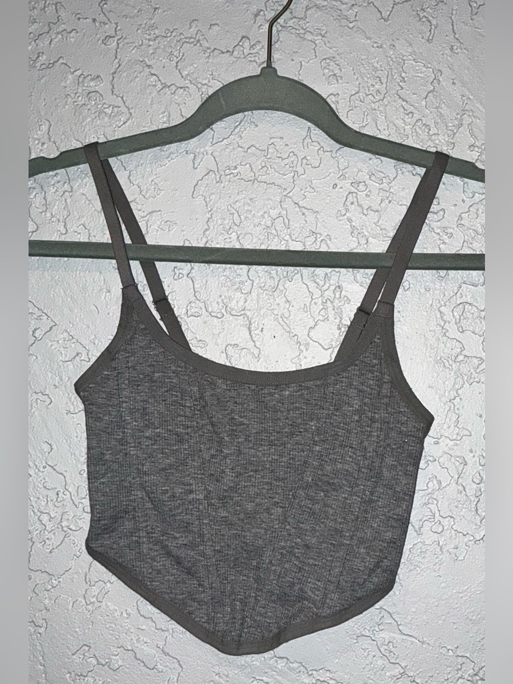 Colsie Women’s Gray Ribbed Corset Tank Top